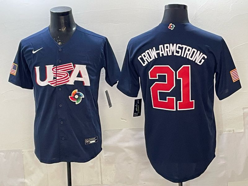 Men 2026 World Cub USA #21 Crow-Armstrong Blue Nike MLB Jersey style 006->more jerseys->MLB Jersey
